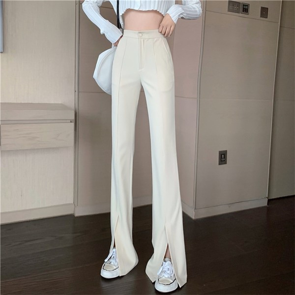 Madingos moteriškos kelnės aukštu juosmeniu Charleston tipo