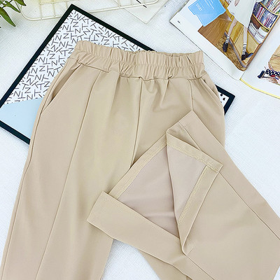 Γυναικείο παντελόνι με ελαστική μέση και σχισμές