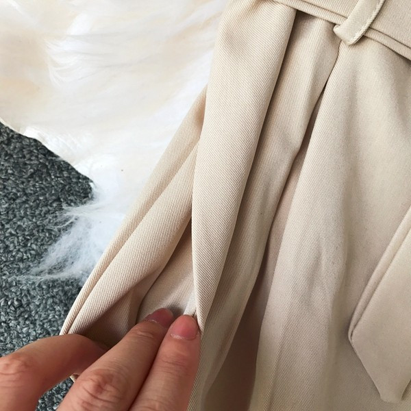 Широк модел дамски панталон с панделка