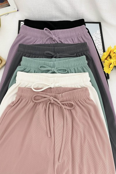 Ženske hlače s vezicama i elastičnim strukom