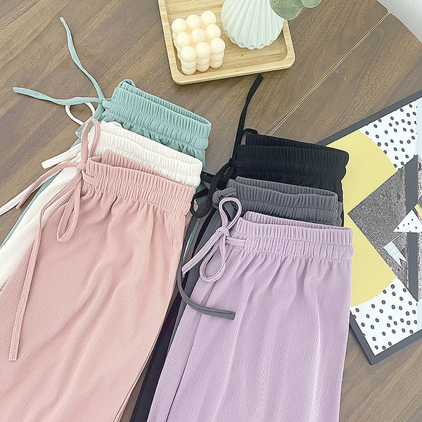 Ženske hlače s vezicama i elastičnim strukom