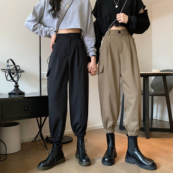 Pantaloni de dama sport si casual cu talie inalta