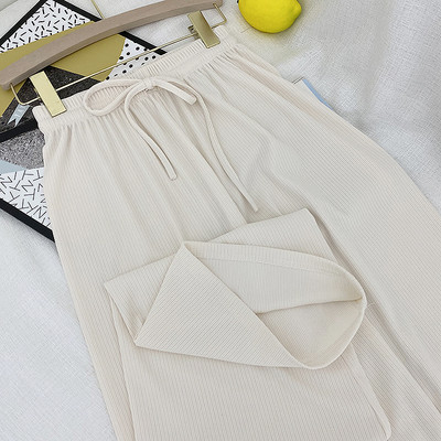 Pantaloni de dama cu cravate si talie inalta - mai multe culori