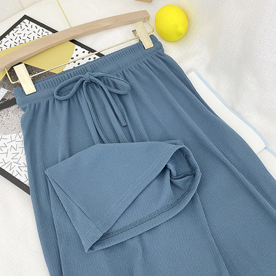 Pantaloni de dama cu cravate si talie inalta - mai multe culori