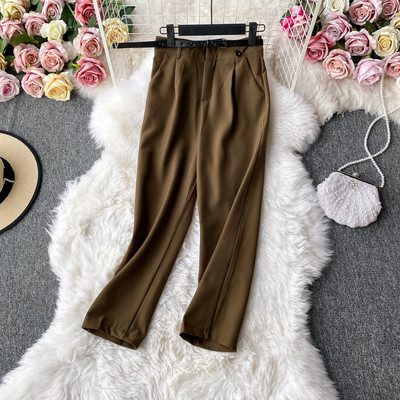 Дамски панталон с колан и джобове