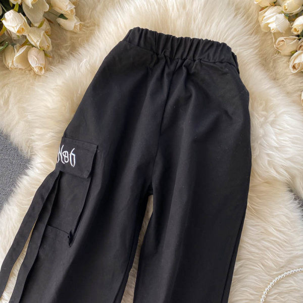 Laisvalaikio moteriškos plačios kelnės su tamprėmis