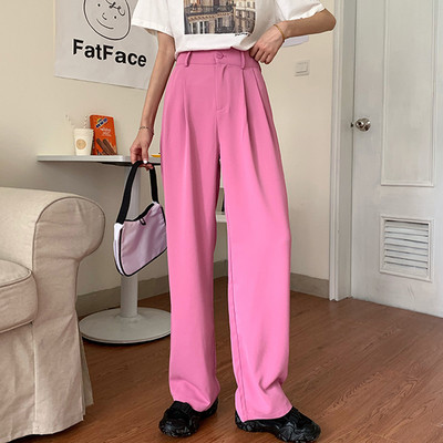 Модерен дамски панталон с висока талия  - широк модел