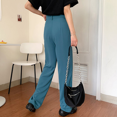 Модерен дамски панталон с висока талия  - широк модел