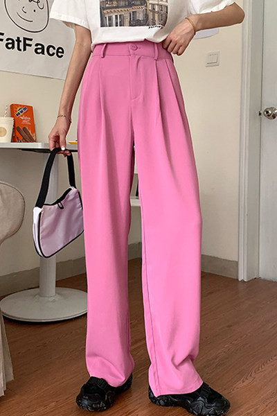 Модерен дамски панталон с висока талия  - широк модел