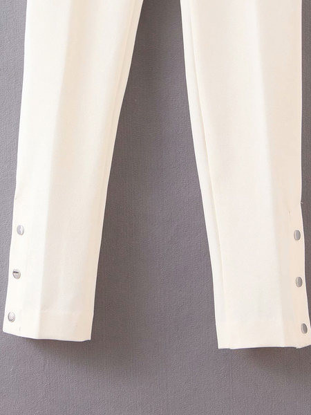 Дамски ежедневен панталон с копчета на глезените