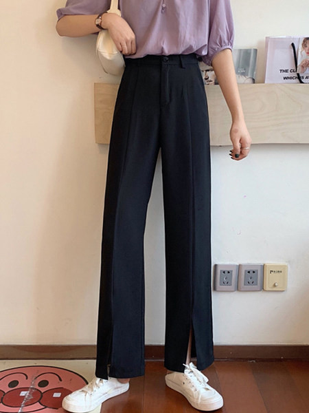 Γυναικείο παντελόνι με σχισμές - ίσιο μοντέλο