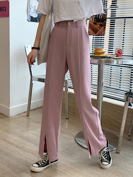 Γυναικείο παντελόνι με σχισμές - ίσιο μοντέλο