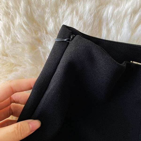 Model nou de pantaloni de dama cu talie inalta - in negru