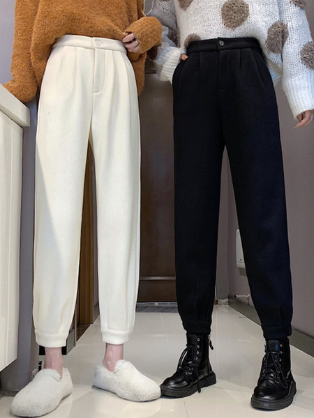 Ежедневен дамски панталон с висока талия -в два цвята