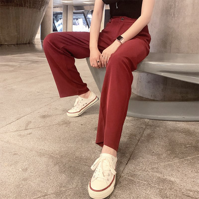 Model nou de pantaloni de dama cu talie inalta in doua culori