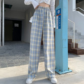 Нов модел дамски кариран панталон с ластична талия