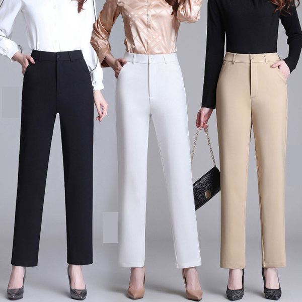 Дамски елегантен прав панталон с джобове