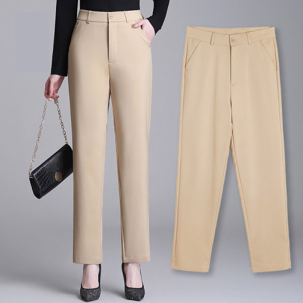 Дамски елегантен прав панталон с джобове