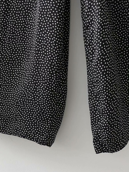 Pantaloni largi casual cu talie elastica