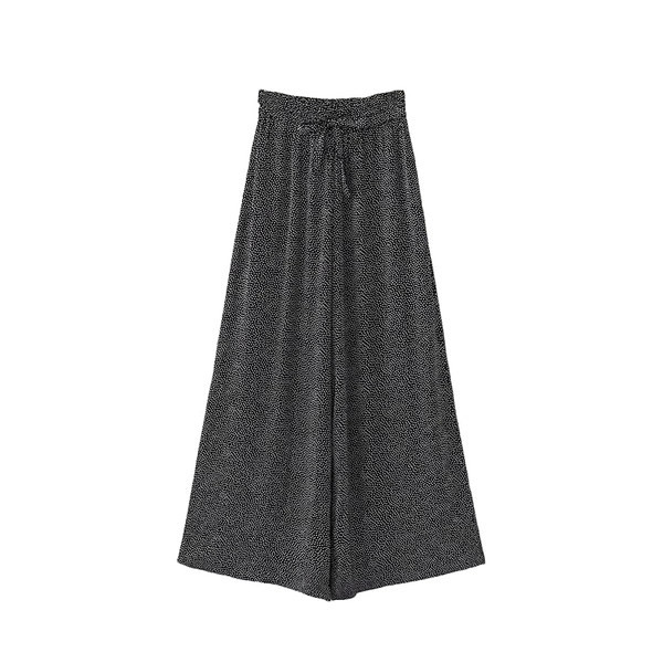 Pantaloni largi casual cu talie elastica