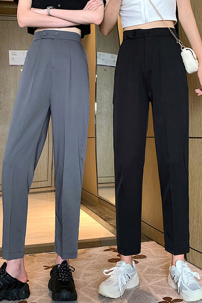 Ежедневен дамски панталон с дължина 9/10 в черен и сив цвят