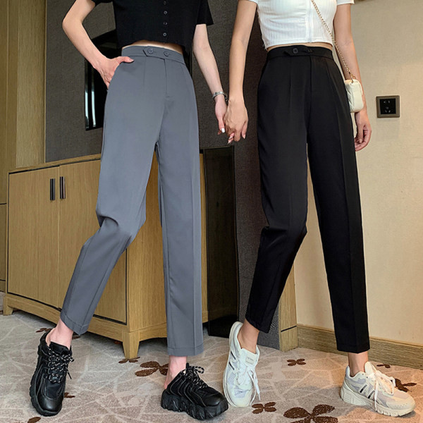 Ежедневен дамски панталон с дължина 9/10 в черен и сив цвят