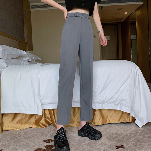 Ежедневен дамски панталон с дължина 9/10 в черен и сив цвят