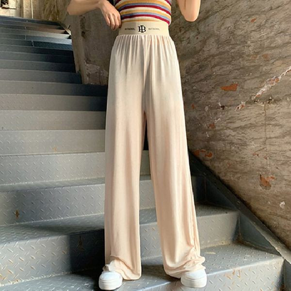 Дамски широк панталон с ластична талия в няколко цвята