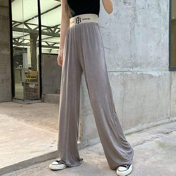 Дамски широк панталон с ластична талия в няколко цвята