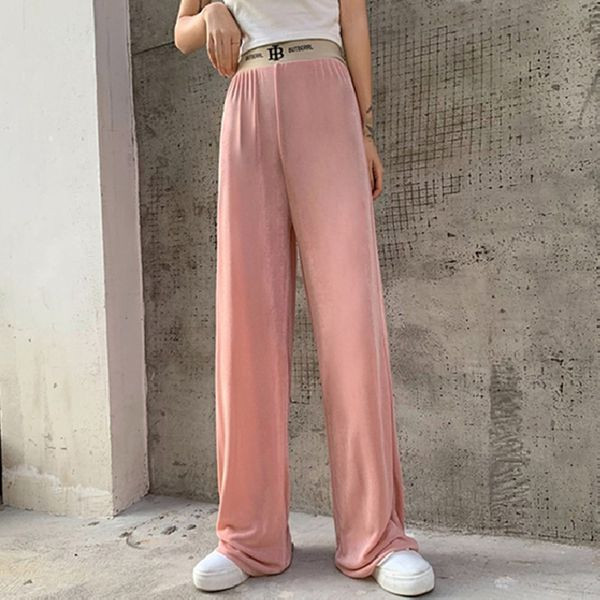 Дамски широк панталон с ластична талия в няколко цвята