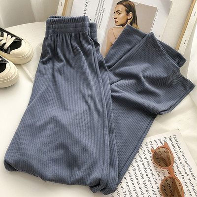 Pantaloni casual dama-stil retro cu talie inalta