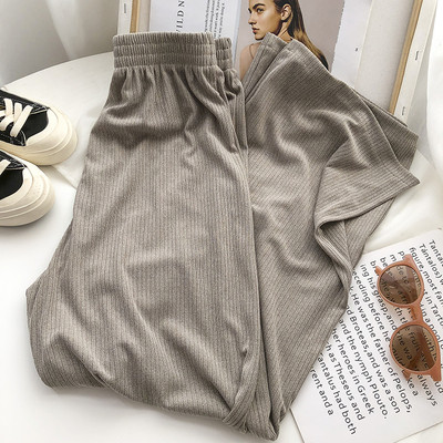 Pantaloni casual dama-stil retro cu talie inalta