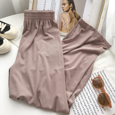 Pantaloni casual dama-stil retro cu talie inalta