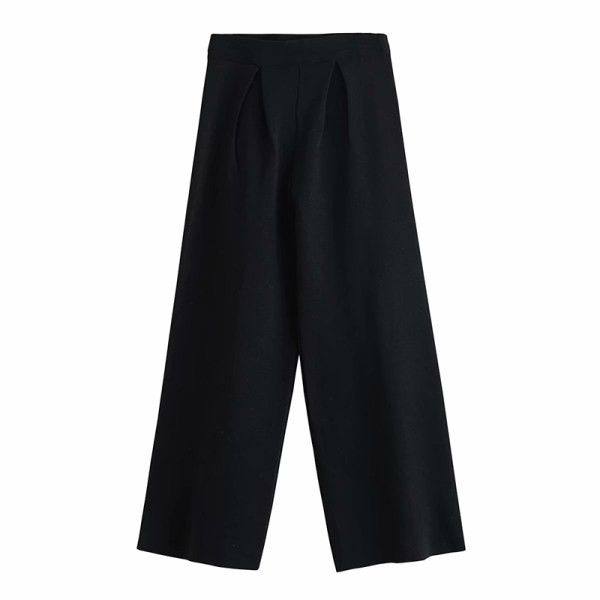Široki model ženskih hlača s crnim poprsjem