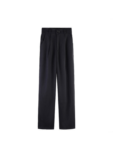 Дамски ежедневен панталон с висока талия -прав модел