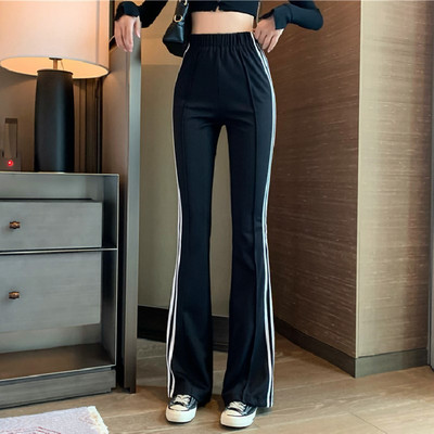 Нов модел дамски панталон с кант и ластична талия 