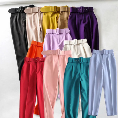 Дамски ежедневен панталон с колан - много цветове