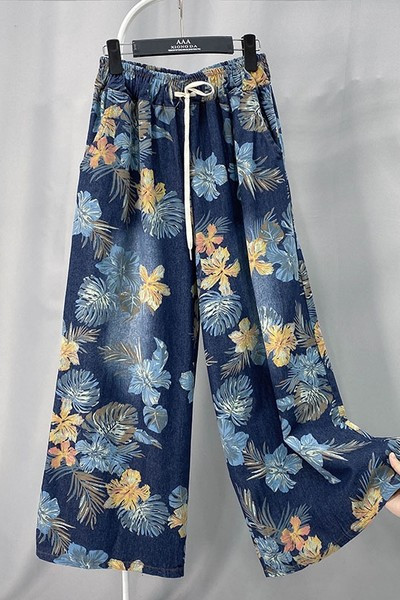 Pantaloni de dama in stil retro cu talie inalta si cravate