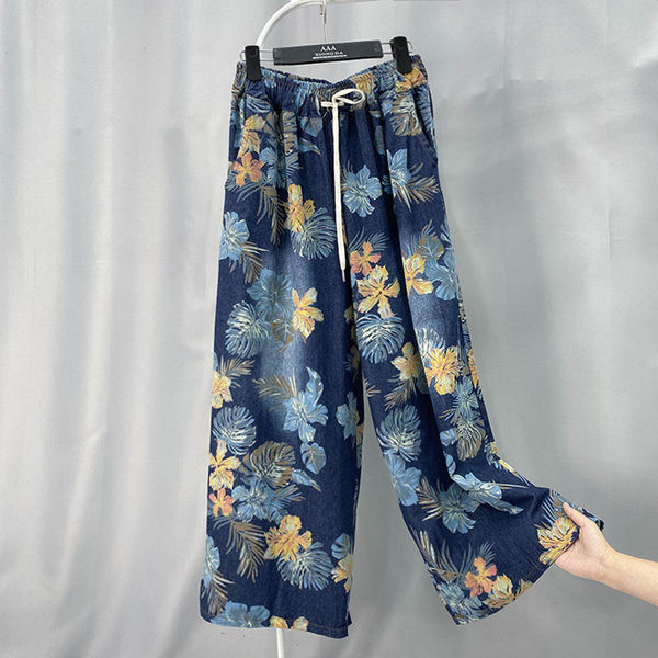 Pantaloni de dama in stil retro cu talie inalta si cravate