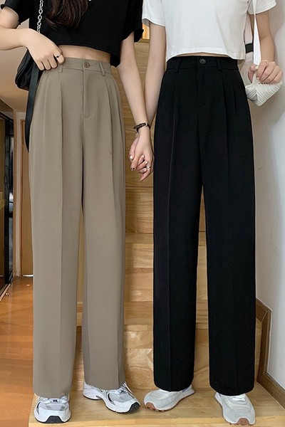 Ženske široke hlače s visokim strukom u dvije boje