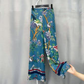 Pantaloni casual dama cu motive florale