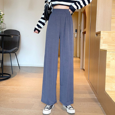 Pantaloni largi de damă cu talie înaltă - un model curat