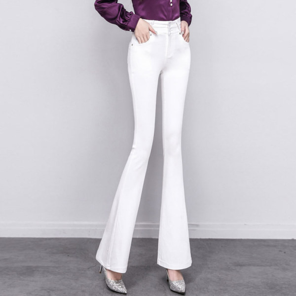 Pantaloni de damă cu talie înaltă și picioare largi