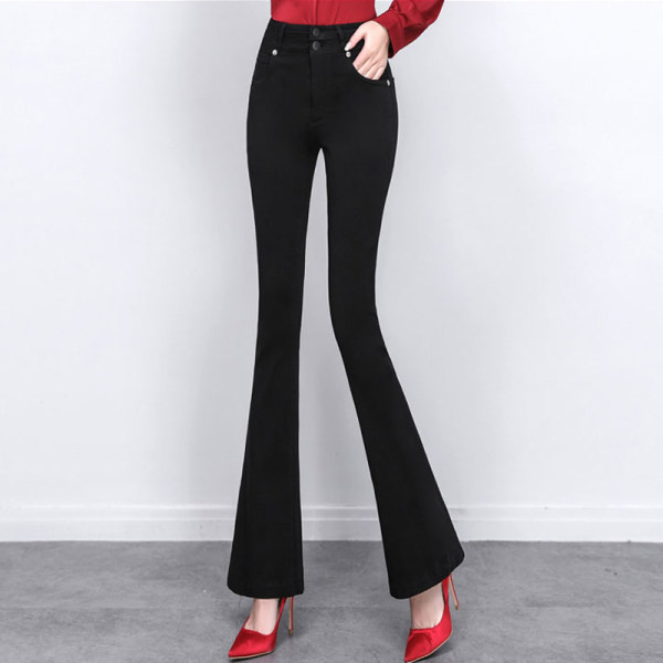 Pantaloni de damă cu talie înaltă și picioare largi