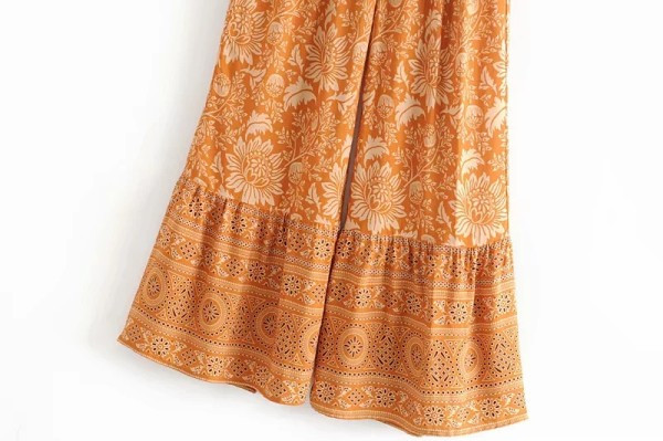 Pantaloni largi casual cu talie elastica