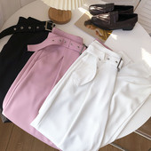 Pantaloni eleganti de dama cu curea