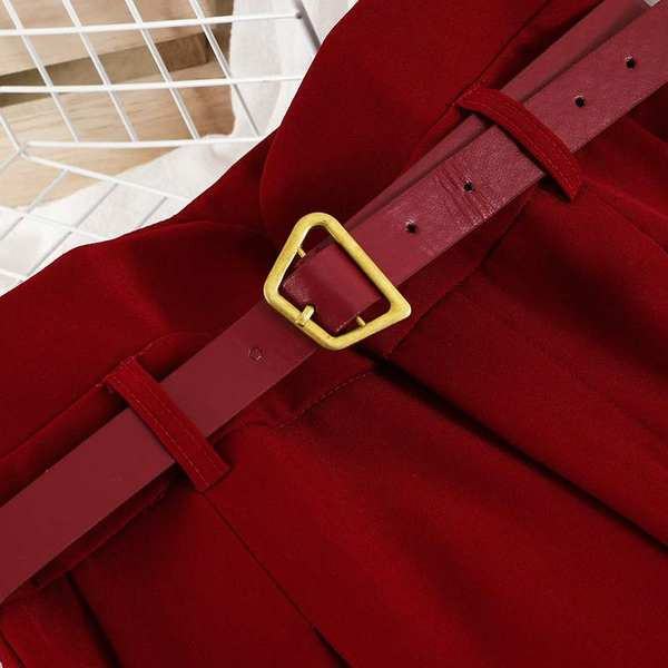 Дамски панталон с висока  талия и колан