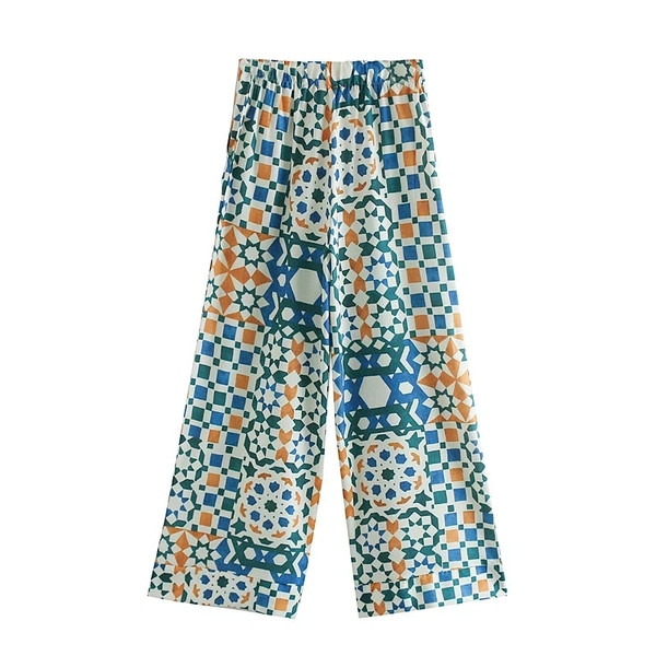 Ženske široke hlače s uzorkom