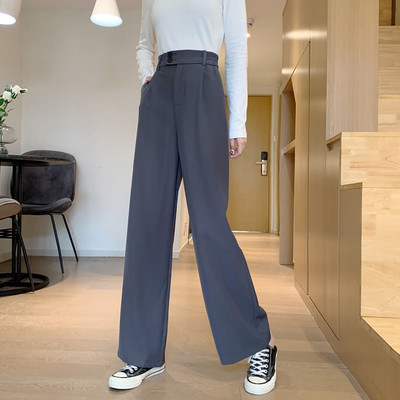 Pantaloni lungi de dama la moda cu talie inalta