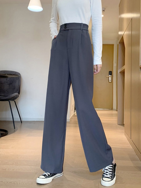 Pantaloni lungi de dama la moda cu talie inalta